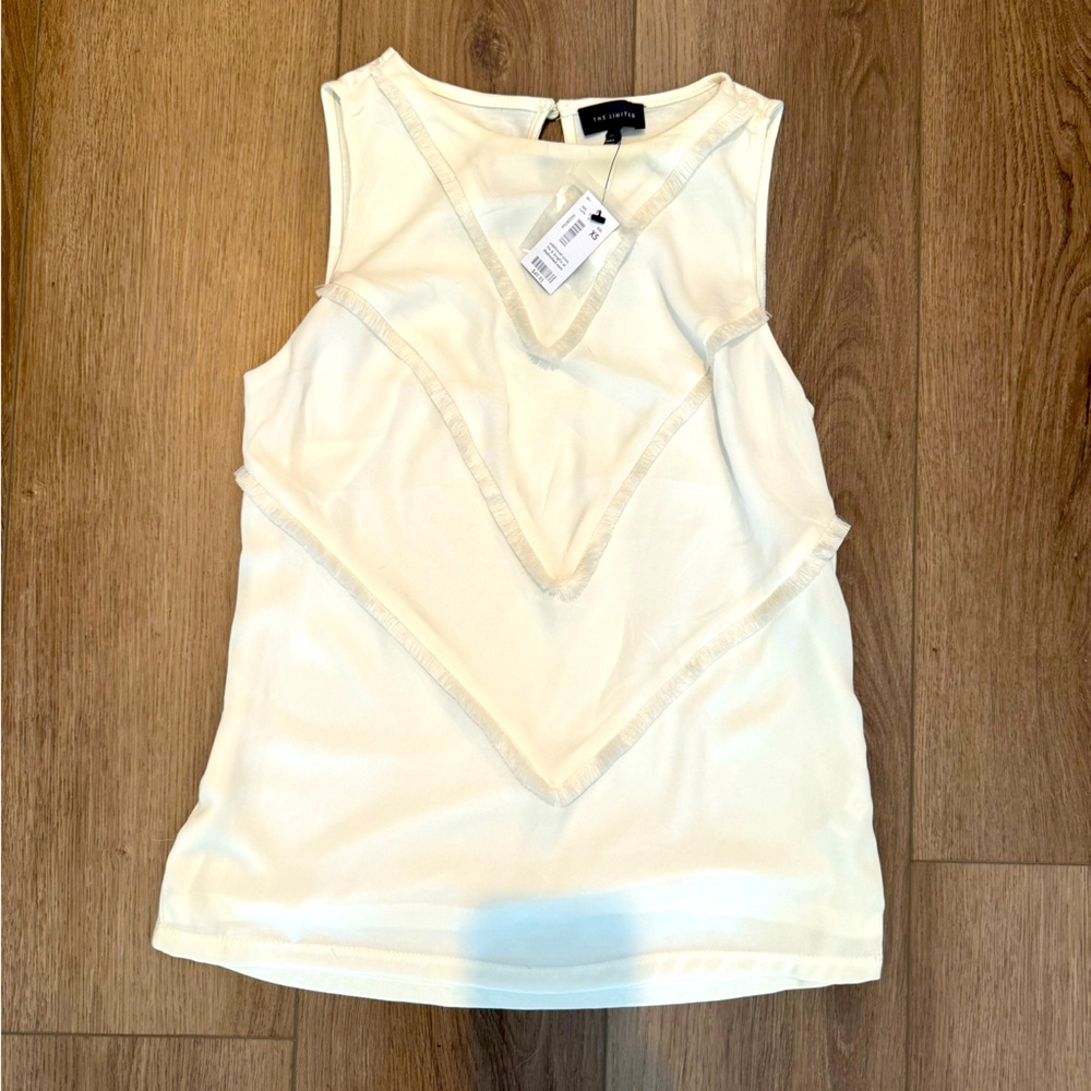 The Limited Cream Fringe Tank NWT size xs